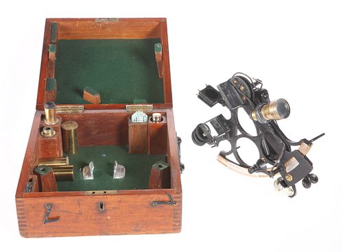 A 19TH CENTURY SEXTANT, BY H. HUGHES & SON, LONDON, serial number 37403, bl