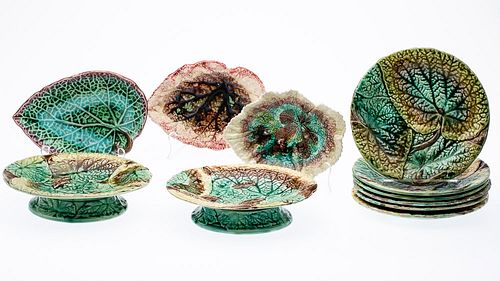 11 Majolica Plates and Serving Dishes