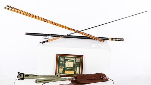 2 Fly Fishing Rods and Fishing Related Shadow Box