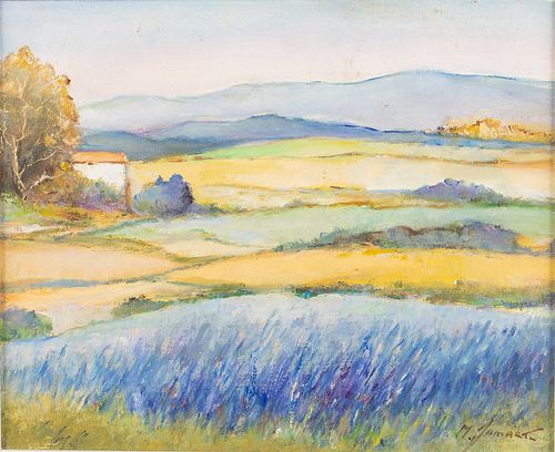 Michel Jamart, Landscape with Lavender, O/C