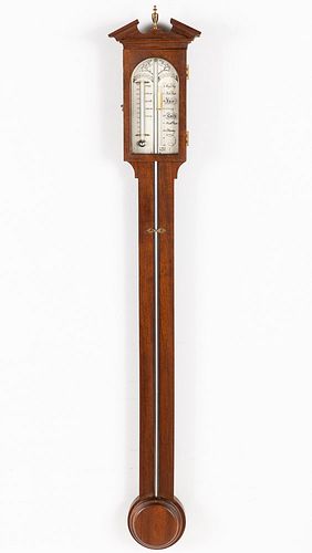 George III Style Mahogany Barometer, 20th Century