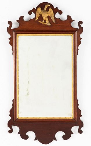 Small Mahogany Chippendale Style Mirror, 19th C