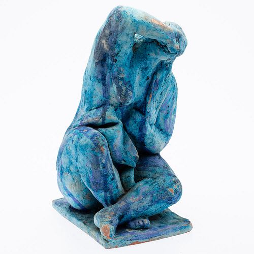 Evelyn Wilson, Seated Figure, Painted Ceramic