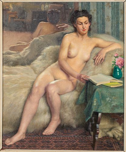 Paul Seiffert, Portrait of a Nude in Interior, O/C
