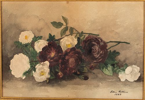 Ellen Robbins, Flowers, Watercolor on Paper, 1883