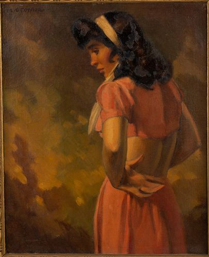 V. L. O'Connor, Pensive Miss, O/C, c. 1940s