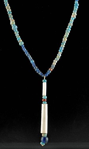 17th C. Native American Glass & Ceramic Bead Necklace
