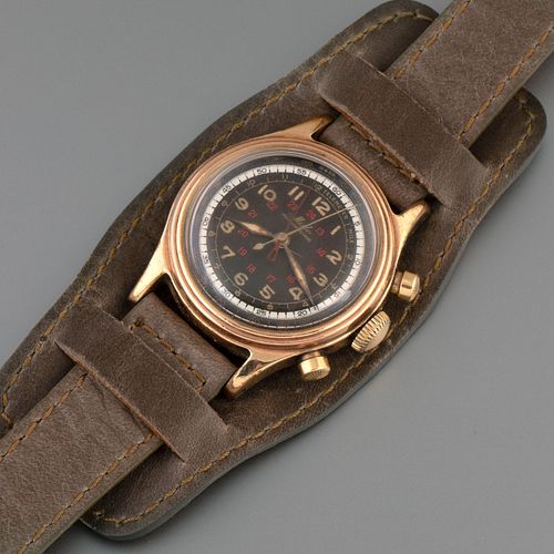 Mido, Rare Gold Plated MulticenterChrono Wristwatch, ca. 1945