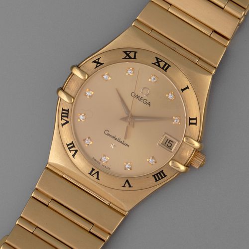 Omega, Yellow Gold and Diamond Constellation Bracelet Watch, ca. 2000