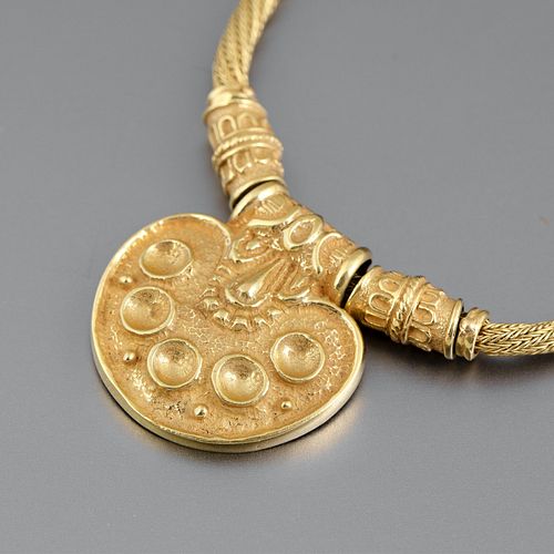 An Italian 18K Yellow Gold Mediterranean Revival Necklace