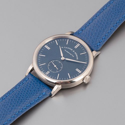 A. Lange + Sohne, White Gold "Blue Series" Saxonia Wristwatch, ca. 2017
