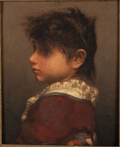 European School, Portrait of a Child, O/B, 19th C