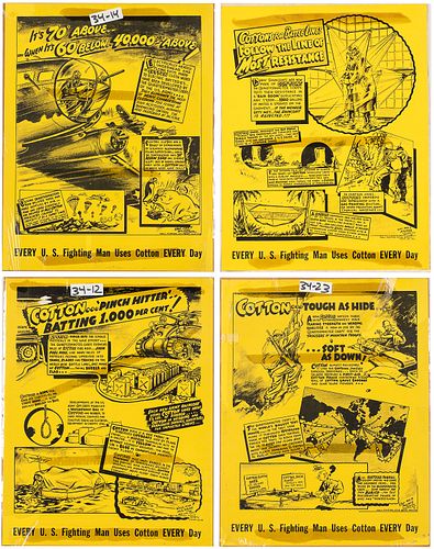 Four WWII Cotton Advertisement Posters
