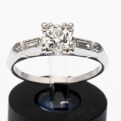Diamond and Platinum Engagement Ring, Size 6 1/2