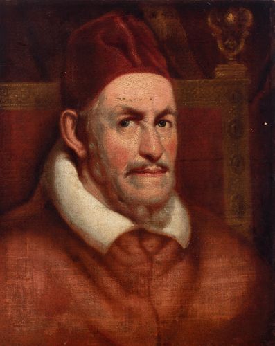 Spanish school of the seventeenth century. Follower of DIEGO DE VELÁZQUEZ (Seville, 1599 - Madrid, 1660). 
"Portrait of Pope Innocent X". 
Oil on canv