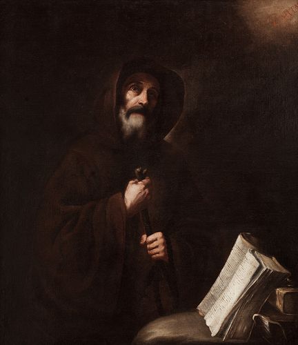 Workshop of JOSÉ DE RIBERA (Xátiva, Valencia, 1591 - Naples, 1652). 
"St. Francis of Paula" ca.1630. 
Oil on canvas.