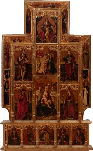 Valencian school. Group of the Master of Perea, late fifteenth century. 
Altarpiece of the Virgin of the Milk. 
Tempera on panel.