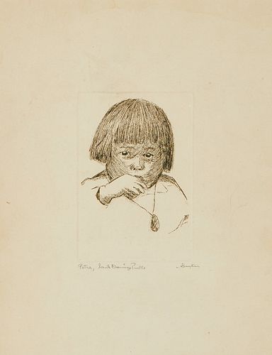 W. Herbert Dunton Portrait Petra Etching