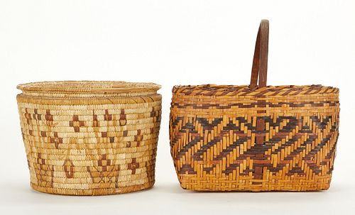 Grp: 2 Antique Native American Baskets Cherokee