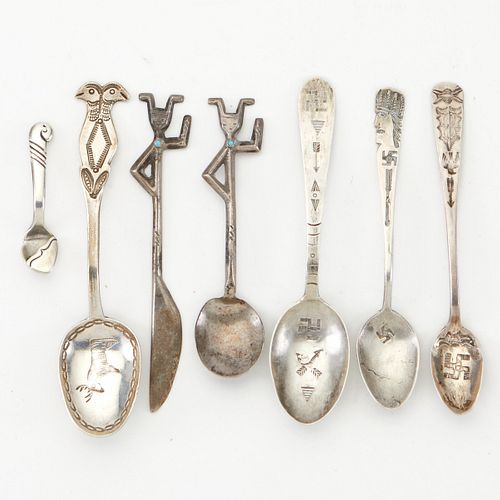 Grp: 7 Navajo Silver Spoons Begay