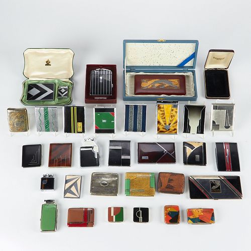 Large Grp: Cigarette Cases and Lighters