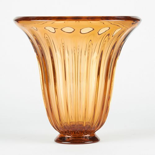 Large Daum Nancy Amber Vase