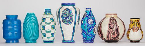 Grp: 7 Boch Freres Ceramic Vases