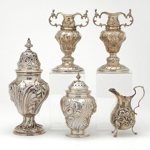 Grp: 5 English Sterling Silver Hollow Ware Objects