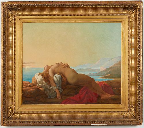 Paul Nanteuil "Ariadne Abandoned" Oil on Canvas