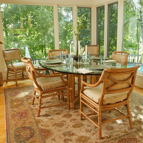 Bamboo Breakfast Table w/ 6 Chairs
