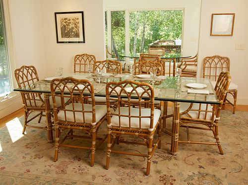 Bamboo Dining Table w/ 8 Chairs