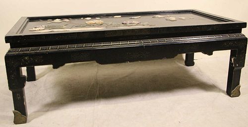 BLACK LACQUER CHINESE COFFEE TABLE