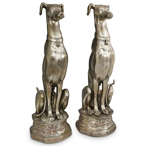 Pair of Guardian Greyhound Statues