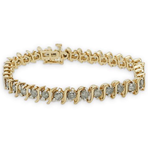 14k Gold and Diamond Tennis Bracelet