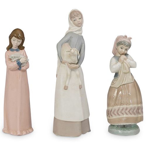 (3 Pc) Lladro & Nadal Porcelain Figurine Grouping Set