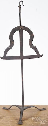 Wrought iron game roaster, 19th c., 23 1/2'' h.
