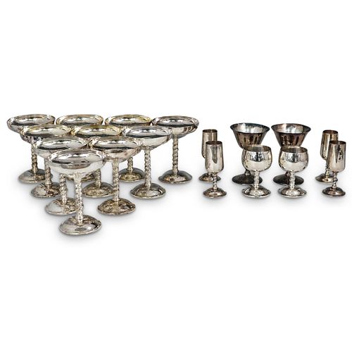 (18 Pc) Silver Plated Goblets Grouping Set