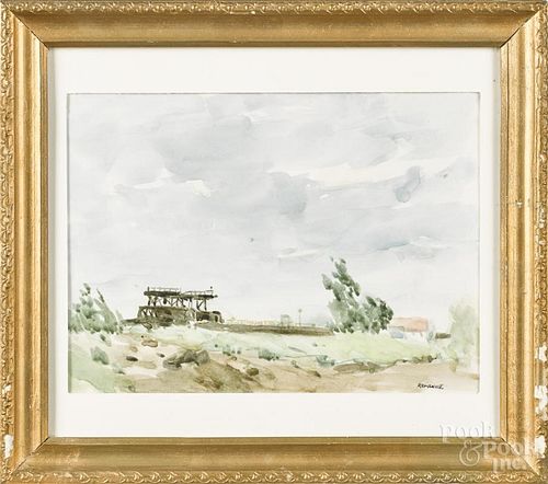 Seymour Remenick (American 1923-1999), watercolor landscape, signed lower right, 10'' x 13''.