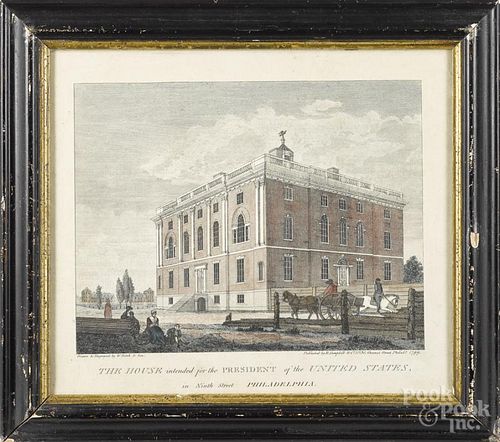 William Birch, color engraving, titled The House intended for the President of the United States