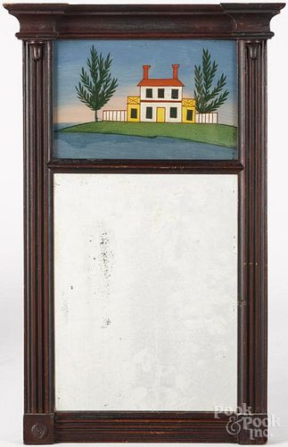 Sheraton staining pine mirror, ca. 1830, 21 1/4'' x 11 1/2''.