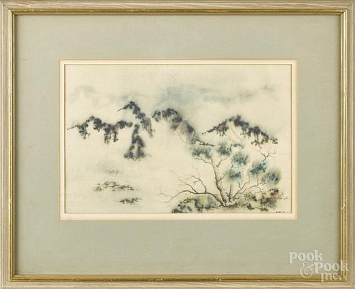Pair of watercolor landscapes, signed S. G. Fabe, one dated '49, 9'' x 13 1/2''.