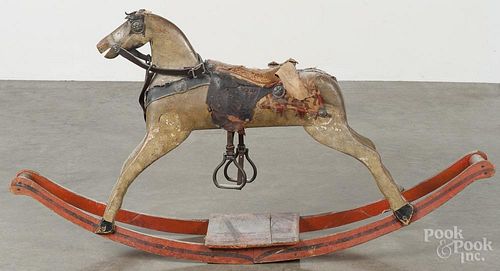 Painted hobby horse, 19th c., 23'' h., 46'' w. Provenance: The Estate of Mark and Joan Eaby