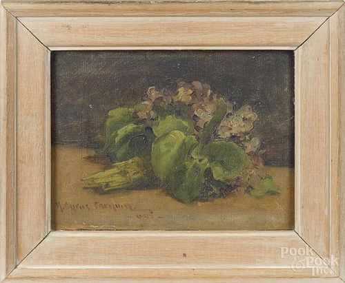 Herbert Farnum (American 1866-1925), oil on canvas still life, signed lower left, 6'' x 8''.