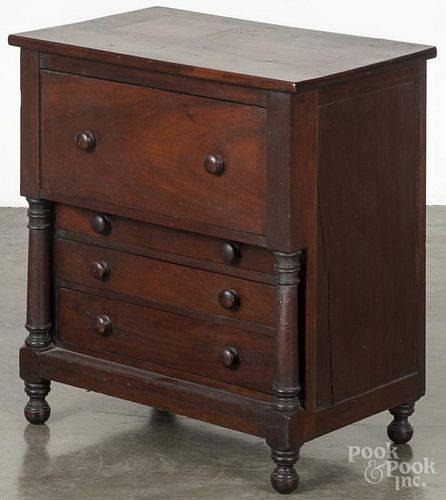 Miniature mahogany chest of drawers, late 19th c., 20 1/2'' h., 18'' w.