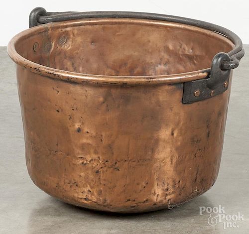 Copper apple butter kettle, 19th c., 13 1/2'' h., 20'' w. Provenance: The Estate of Mark and Joan Eaby