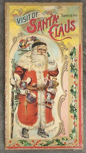McLoughlin Bros. Game of Visit of Santa Claus, copyright 1897, 19 1/2'' x 10 1/2''.