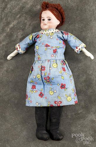 Armand Marseille bisque head doll, 19th c., inscribed 3200 AM 11/0 Dep, with fixed eyes