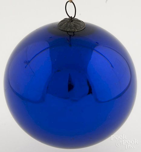 Large German Kugel Christmas ornament, 7'' dia. Provenance: The Estate of Mark and Joan Eaby