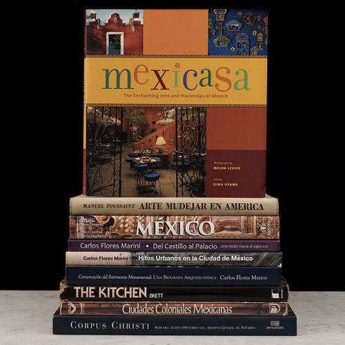Libros sobre Arquitectura, Casas Mexicanas y Patrimonio Monumental. Conservación del Patrimonio Monumental. Pezas: 9.