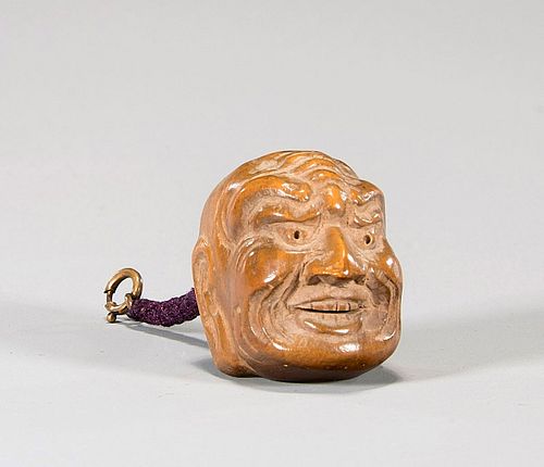 Antique Wood Mask Netsuke